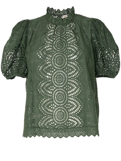 Ulla Johnson Scarlett Embroidered Blouse In Green