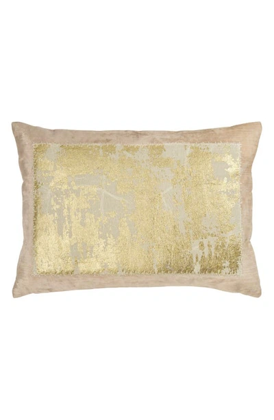 Michael Aram Linen Distressed Metallic Lace Pillow Bedding In Blush