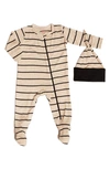 BABY GREY BY EVERLY GREY JERSEY FOOTIE & HAT SET,BB104-R