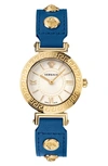 VERSACE TRIBUTE LEATHER STRAP WATCH, 35MM,VEVG00320