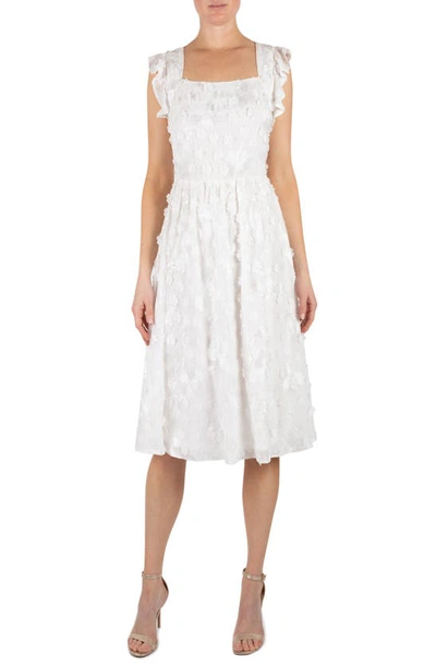 Julia Jordan Romantic Floral Appliqué Fit & Flare Dress In Ivory