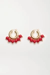 ELIOU THE RED KAVALA GOLD-PLATED CORAL EARRINGS