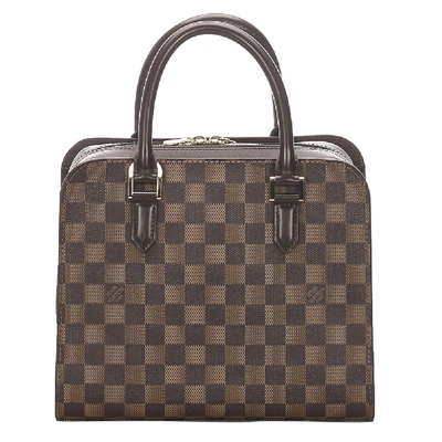 Pre-owned Louis Vuitton Damier Ebene Canvas Triana Bag In Brown
