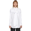 Simone Rocha Bow Detail Poplin Button-up Shirt In White