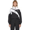 REEBOK REEBOK CLASSICS BLACK AND WHITE CROPPED VECTOR TRACK JACKET