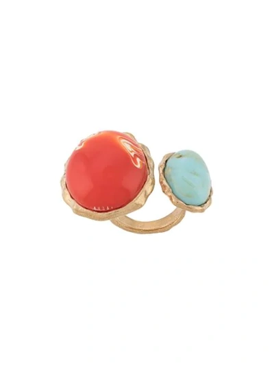 Ports 1961 Double Stone Ring In Red