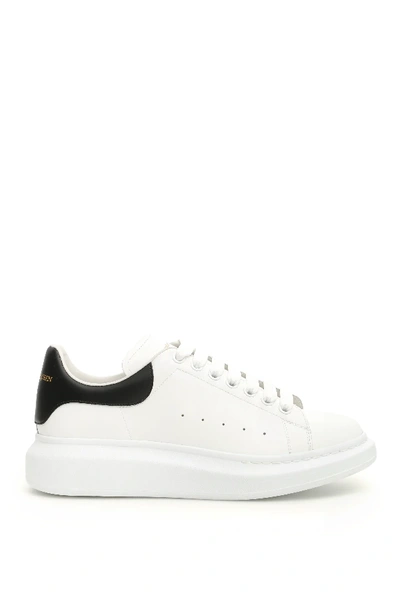 Alexander Mcqueen 45mm Leather Sneakers W/ Embossed Heel In White