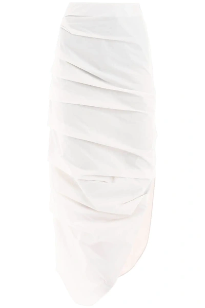 A.w.a.k.e. Draped Midi Skirt In White