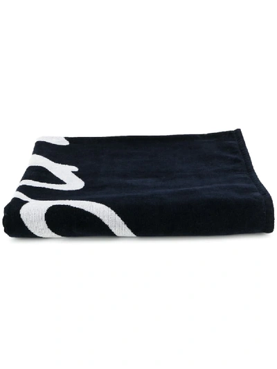 Ermenegildo Zegna Logo Beach Towel In Blue
