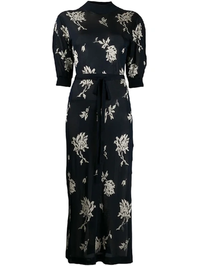 Chloé Floral Jacquard Dress In Black