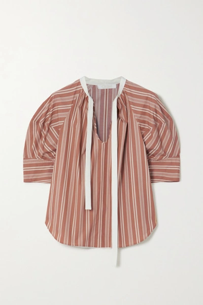 Chloé Striped Silk Blouse In Neutrals