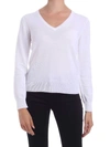 KANGRA CASHMERE PATCHES IN MICRO SEQUINS PULLOVER IN WHITE