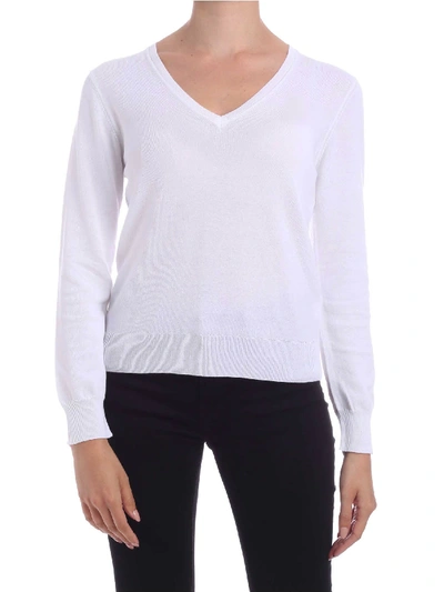 Kangra Cashmere Patches In Micro Sequins Pullover In White