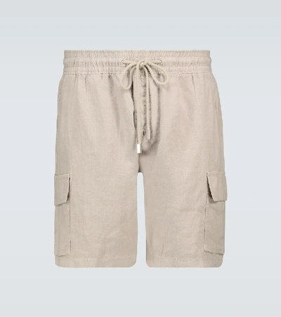 Vilebrequin Baie Linen Bermuda Shorts In Beige