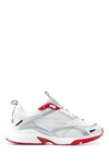 HUGO HUGO BOSS - LACE UP TRAINERS IN MIXED MATERIALS WITH BRANDED SOLE - WHITE