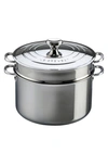 LE CREUSET 9-QUART STAINLESS STEEL STOCKPOT WITH LID & COLANDER,SSP3200-26