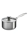 LE CREUSET 3-QUART STAINLESS STEEL SAUCEPAN WITH LID,SSP1100-18