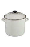 Le Creuset 10 Quart Enamel On Steel Stock Pot With Lid In White