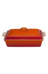 LE CREUSET 4 QUART COVERED RECTANGULAR STONEWARE CASSEROLE,PG07053AC-3367