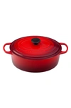 LE CREUSET SIGNATURE 6 3/4 QUART OVAL ENAMEL CAST IRON FRENCH/DUTCH OVEN,LS2502-31BPSS