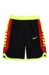 Nike Kids' Dry Elite Basketball Shorts In Black/ Volt