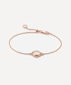 Monica Vinader Rose Gold Plated Vermeil Silver Siren Rose Quartz Fine Chain Bracelet In Rose Gold Vermeil