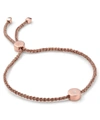 Monica Vinader Rose Gold Plated Vermeil Silver Linear Solo Diamond Cord Friendship Bracelet In Rose Gold Vermeil
