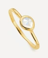 Monica Vinader Gold Plated Vermeil Silver Siren Small Moonstone Stacking Ring In Gold