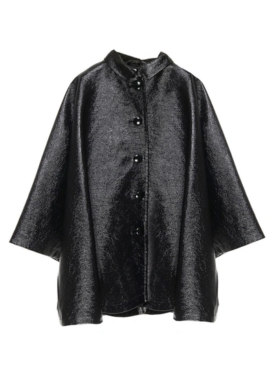 Balenciaga Metallic Tweed Coat - Women's - Polyamide/polyester/cupro/viscosewool In Black