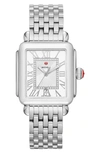 Michele Deco Madison Diamond Dial Watch Head & Bracelet, 33mm In Silver