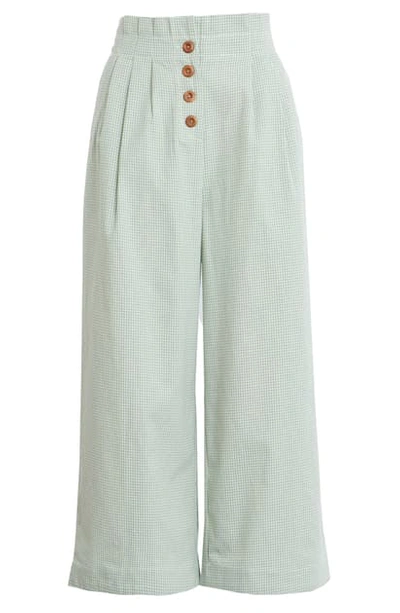 English Factory Pleated Crop Trousers In Green