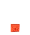 Tory Burch Kira Chevron Matte Card Case In Brilliant Orange
