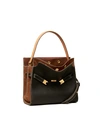 Tory Burch Lee Radziwill Leather Double Bag In Black