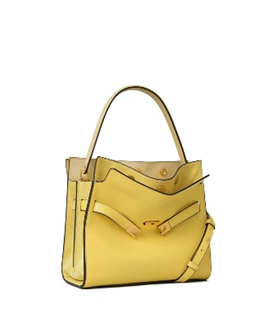 Tory Burch Lee Radziwill Small Double Bag In Electric Yellow