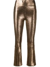 SPRWMN METALLIC FLARED TROUSERS