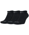 Nike Dri-fit Half-cushion No-show Socks 3-pack In Black