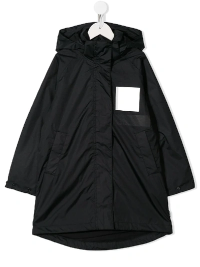 Molo Kids' Win Logo Patch Parka In Black