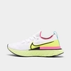 Nike React Infinity Run Flyknit Women's Running Shoes In White/black/volt/pink Glow