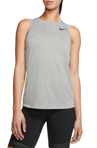 Nike Women's Dri-fit Training Tank Top In Dark Grey Heather,black