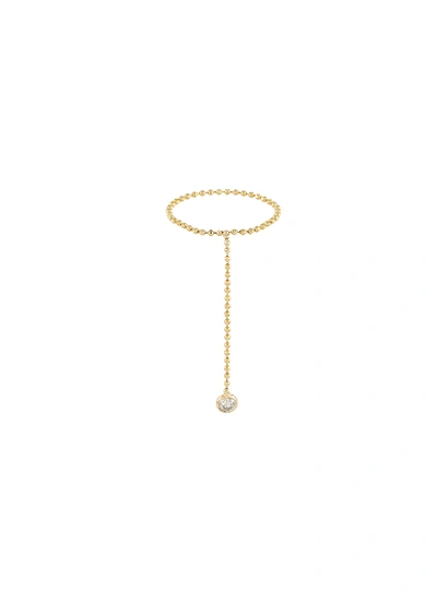 Xiao Wang Elements' Diamond 14k Gold Bead Ring In Metallic