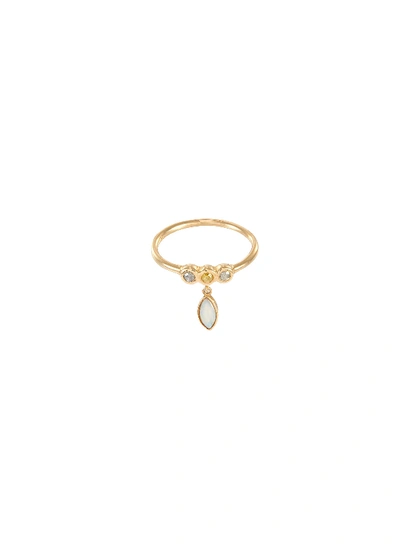Xiao Wang Diamond Marquise Opal 18k Gold Ring In Metallic