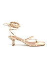 PARIS TEXAS STRAPPY TOE RING SNAKE EMBOSSED LEATHER HEELED SANDALS