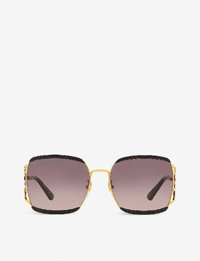 Gucci Gg0593sk Rectangular Sunglasses In Grey Gradient