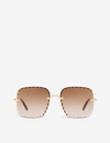 CHLOÉ CE161S 59 ROSIE SQUARE-FRAMED METAL AND POLYCARBONATE SUNGLASSES,R00063671