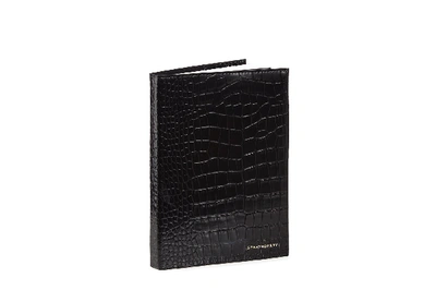 Strathberry Refillable Leather Notebook In Black
