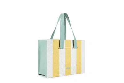 Strathberry Canvas Tote In Xu Zhi Mint/white/blossom Yellow
