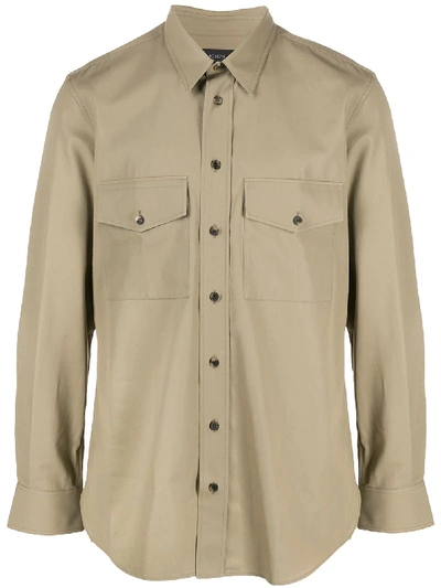 Joseph Khaki Twill Double Pocket Shirt In 0440 Khaki