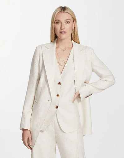 Lafayette 148 Plus-size Lavish Linen Beau Blazer In Beige