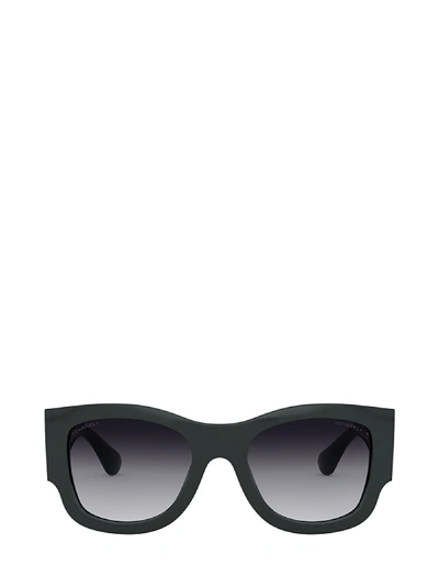 Pre-owned Chanel Square Frame Sunglasses In Black