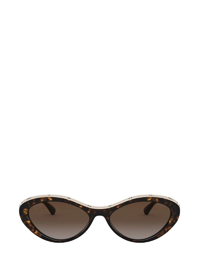 Pre-owned Chanel Ch5416 Dark Havana/beige Sunglasses